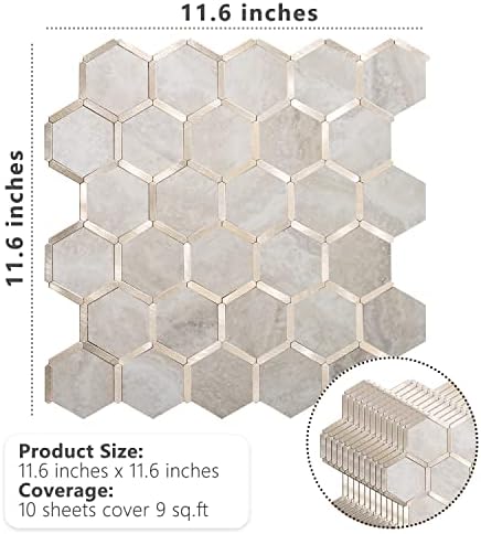 STICKGOO Hexagon Peel and Stick Backsplash Tile, Stick on Backsplash - Image 6