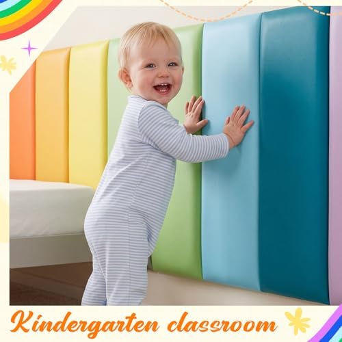 8 Pack Wall Padding Headboard 19.69" x 7.87" x 1.18" Rainbow Colors - Image 7