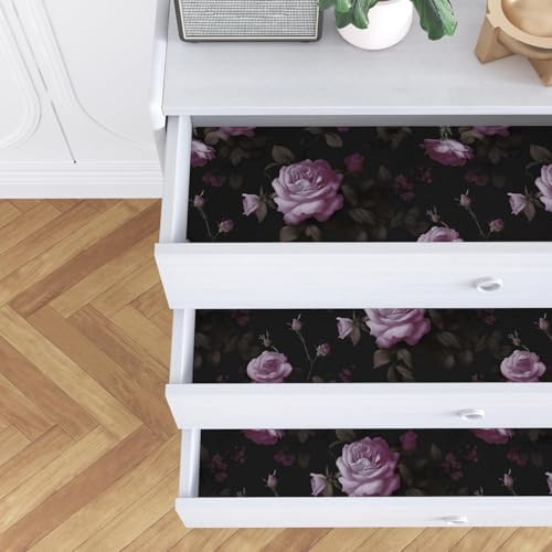 Dark Purple Vintage Floral Peel and Stick Wallpaper 17.5" x 393" - Image 7