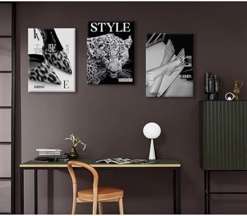 Black Leopard Wall Art Y2k Cheetah Canvas Wall Decor Fashion Trendy Posters - Image 7