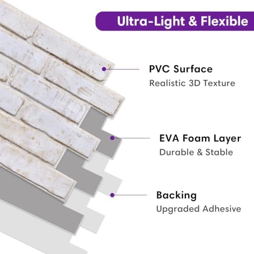 3D Faux Brick Wall Panels Peel and Stick, Designed - Image 6