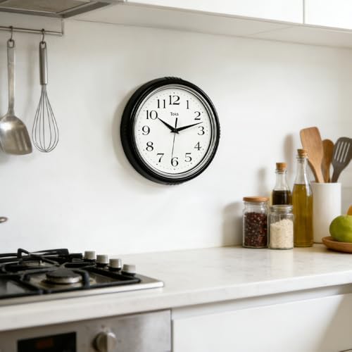 Lily's Home Retro Wall Clock, 9.5 Inch Vintage Design, Silent Non-Ticking - Image 6