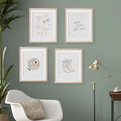 XYDEG Beige Coquette Trendy Preppy Wall Art Posters Prints Set of 4, Coquette - Image 6