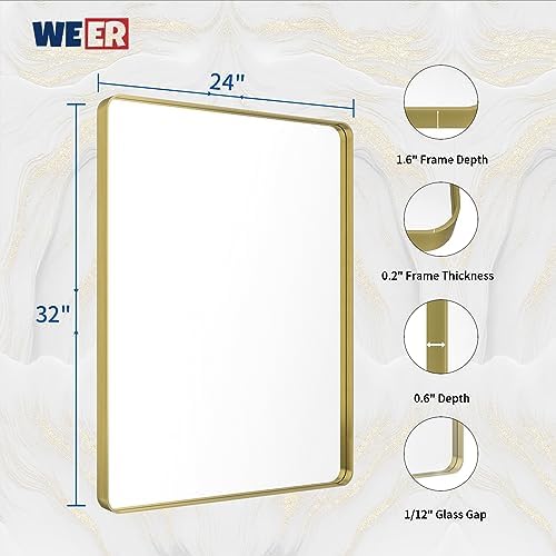 WEER Gold Bathroom Vanity Mirror 24X32 Inch - Image 6