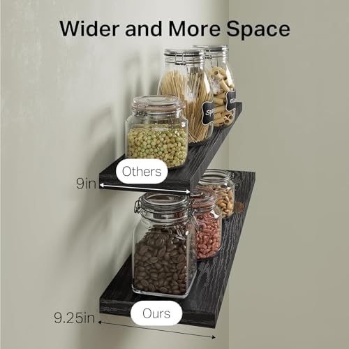 BAYKA Black Floating Shelves 35.4in, Wall Mounted - Image 6
