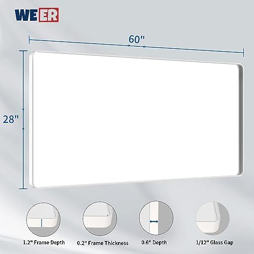 WEER White Bathroom Vanity Mirror 60x28 Inch - Image 6
