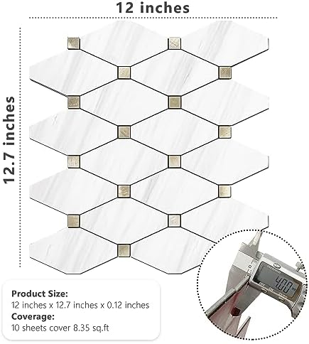 STICKGOO 1 Sheet Peel and Stick Dolomite Mosaic Tile - Image 6
