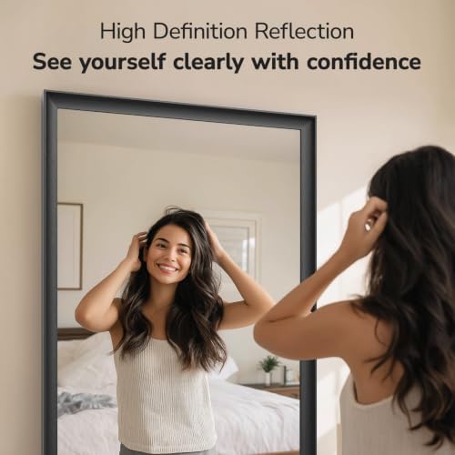 USHOWER 2 Pack 30x40 Inch Black Bathroom Mirrors - Image 6