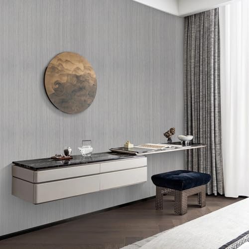 Grasscloth Peel and Stick Wallpaper Gray Textured Contact Paper 16inx393in - Image 6