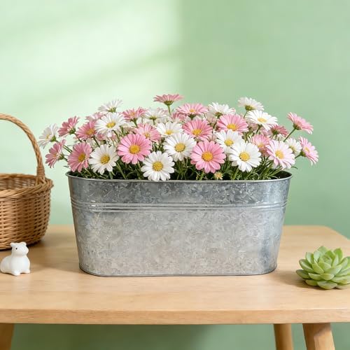 6 Pack 17" Galvanized Hanging Railing Planters - Image 7