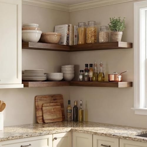 24in Walnut Floating Shelves for Wall, Home Decor - Image 7