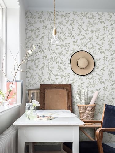 Orainege Vintage Floral Wallpaper Peel and Stick Wallpaper Flowers Birds - Image 7