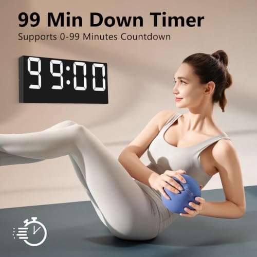 16" Large Digital Wall Clock: 11 RGB Color LED Display - Image 7