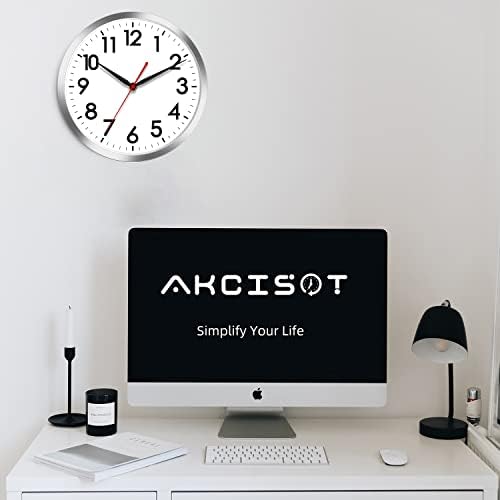 AKCISOT 12 Inch Wall Clock, Silent Battery Operated Analog Clock - Image 6