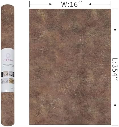 TOTIO Retro Brick Red Concrete Wallpaper Peel and Stick Brown Granite Contact - Image 7