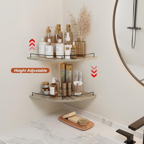 JJL Corner Shelf Wall Mounted, 12 Inches 2-Tier Floating Corner Shelf, - Image 5