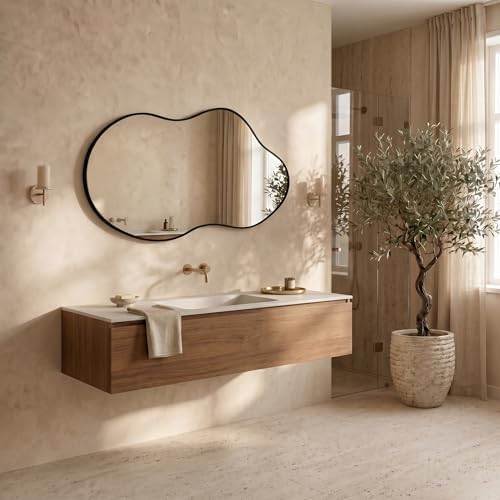 Irregular Wall Mirror 24×40 Inch Black - Image 6