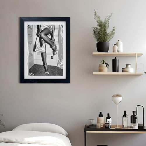 Framed Black and White High Heels Fashion Wall Art Trendy Poster Black Girl - Image 7