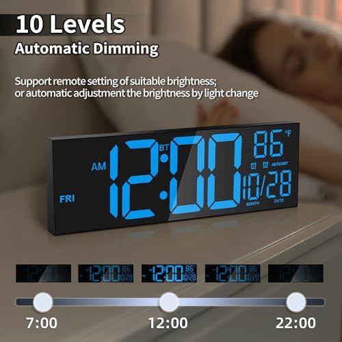 16.5" Blue LED Digital Wall Clock - Image 6