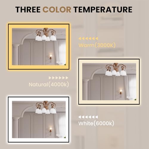LOAAO 40"X30" LED Bathroom Mirror Black Framed - Image 6