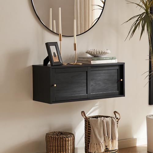 mopio Lauren Floating TV Shelf, Wall Mounted Wood Television Cabinet, Nightstand - Image 6