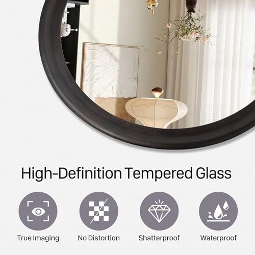 CULER Round Wall Mirrors 36 Inch, Wood Mirror - Image 7