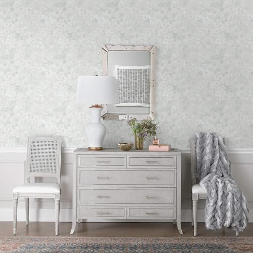 Heroad Grey Peel and Stick Wallpaper Floral Contact Paper Vintage Wall Paper - Image 6