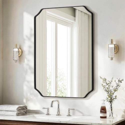 Delma Bathroom Vanity Mirror, Scalloped Round Corner Wall Mirror, - Image 7