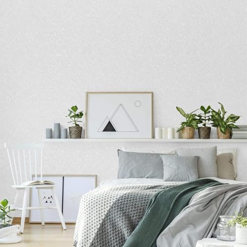 White Textured Wallpaper Peel and Stick Silk Embossed Vinyl Contact Paper - Image 7