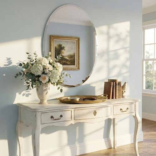 20x28 Inch Oval Frameless Bathroom Mirror - Image 7