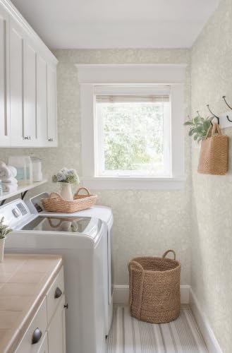 Safiyya Beige Floral Wallpaper Peel and Stick Boho Contact Paper - Image 7