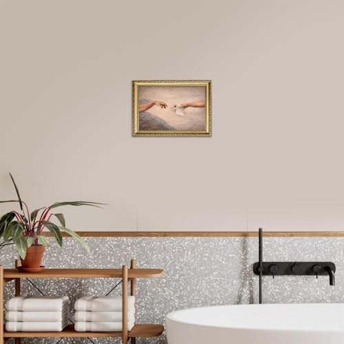 Gold Framed Wall Art, Funny Creation Of Adam Toilet Paper Print - Image 7