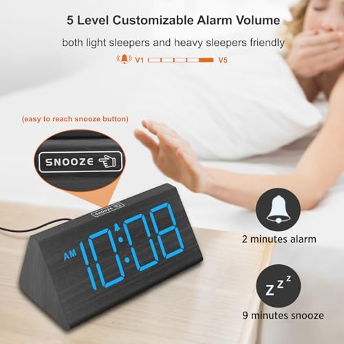 DreamSky Wooden Digital Alarm Clock - Image 6