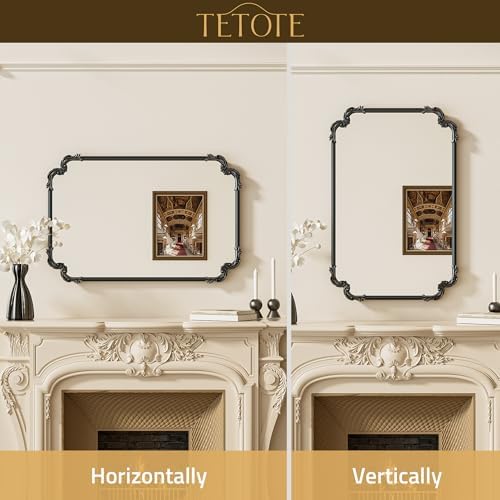 TETOTE Antique Black Rectangle Mirror - Image 6