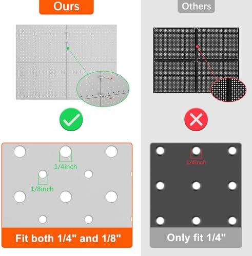 TORACK 4 PCS 12"x16" Metal Pegboard Panels - Image 7