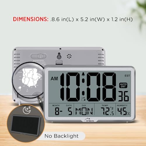 WallarGe Auto Set Digital Wall Clock Battery Operated, Auto DST - Image 7