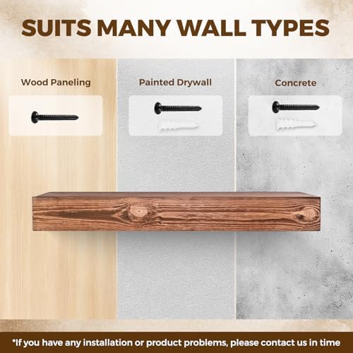 Floating Shelves, 24 x 7 Inch Fireplace Mantel - Image 7