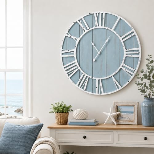 Quelay 30 Inch Large Coastal Wall Clock - Image 6