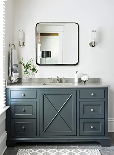 ANDY STAR Square Wall Mirror for Bathroom, 24”x24” Matte Black Bathroom Mirror - Image 6