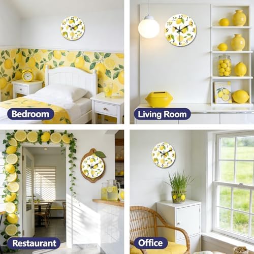peacoblue Lemon Wall Clocks Battery Operated - Image 6
