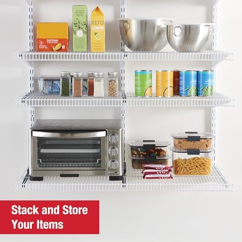 Rubbermaid 36" Pantry Organization Shelf System Direct Wall Mount 4 Shelves and - Image 7