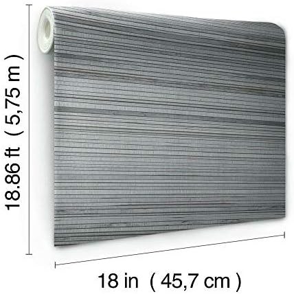 RoomMates Gray Faux Bamboo Grasscloth Peel and Stick Wallpaper - Image 6