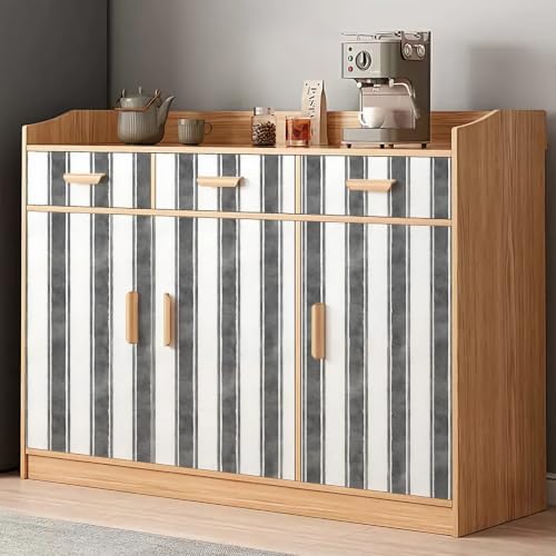 17.3" x 300" Watercolor Black Striped Peel and Stick Wallpaper - Image 7