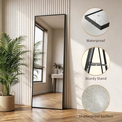 58"x21" Full Length Mirror, Floor Mirror Full Length Black - Image 7