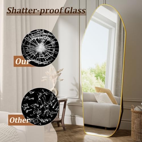 Irregular Arched Full Length Floor Mirror 76"x34" Gold Can DIY - Image 6
