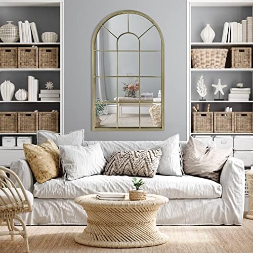 HQiJun Wall Mirror Window Decorative Mirrors Arched Farmhouse - Image 7