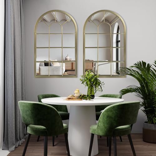 HQiJun Wall Mirror Window Decorative Mirrors Arched Farmhouse - Image 7