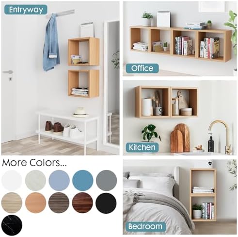 Kaboon Cube Floating Shelves Set2, Display Shelves Wall Mount 7.75" D x 12.5" W - Image 6