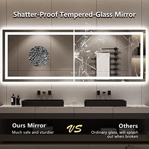 96x36 LED Bathroom Mirror with Lights, Lighted Vanity Mirror - Image 6
