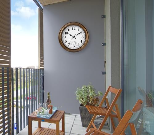 45MinST 12 Inch Indoor/Outdoor Retro Round Waterproof Wall Clock - Image 6